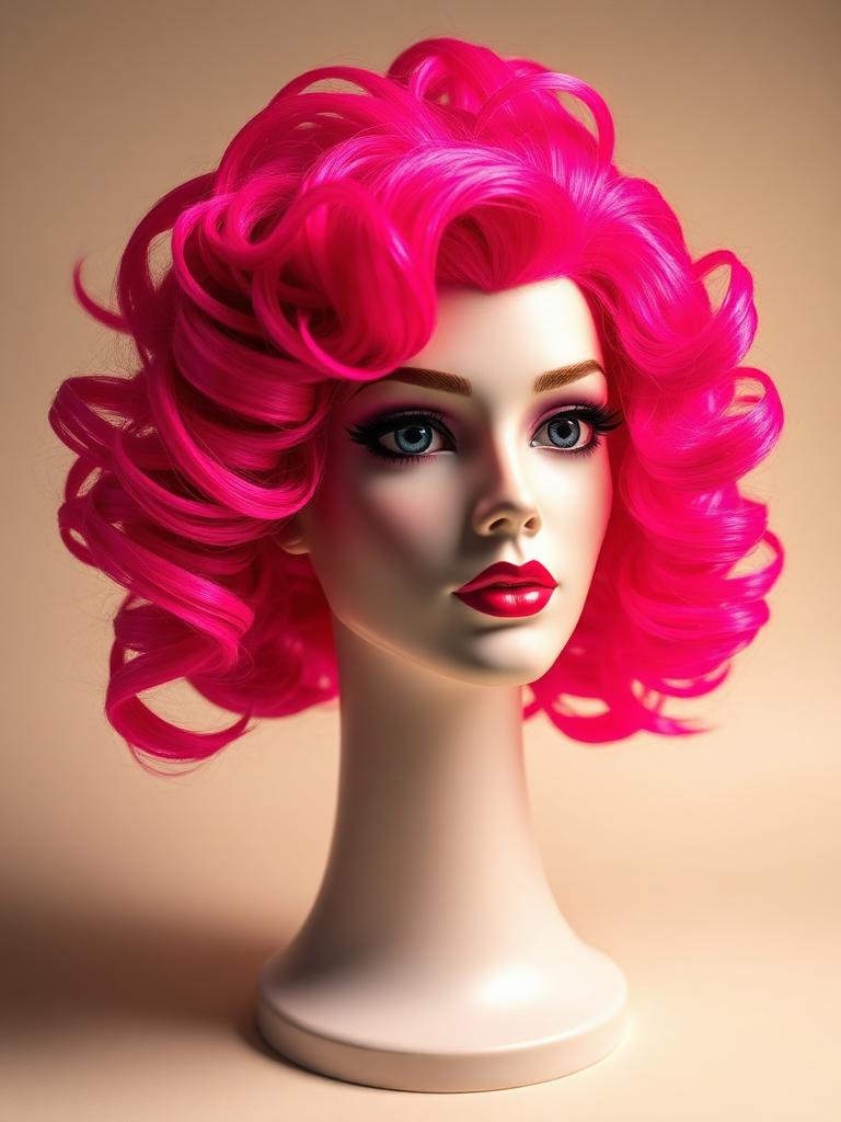 Hot pink voluminous drag wig