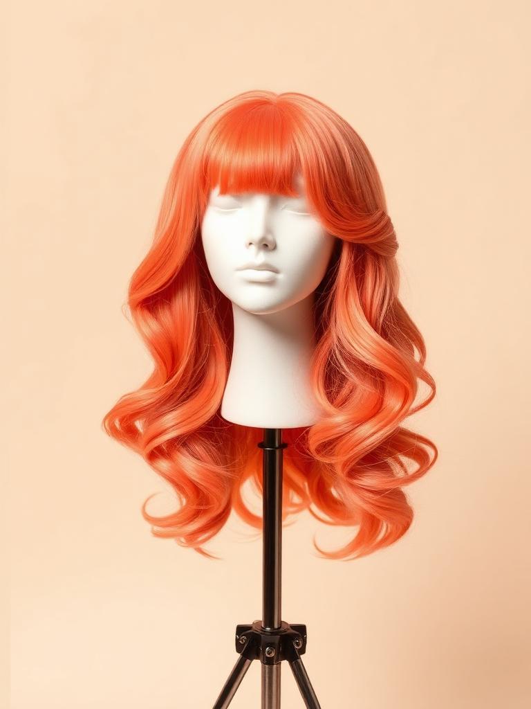 Coral peach soft wave wig
