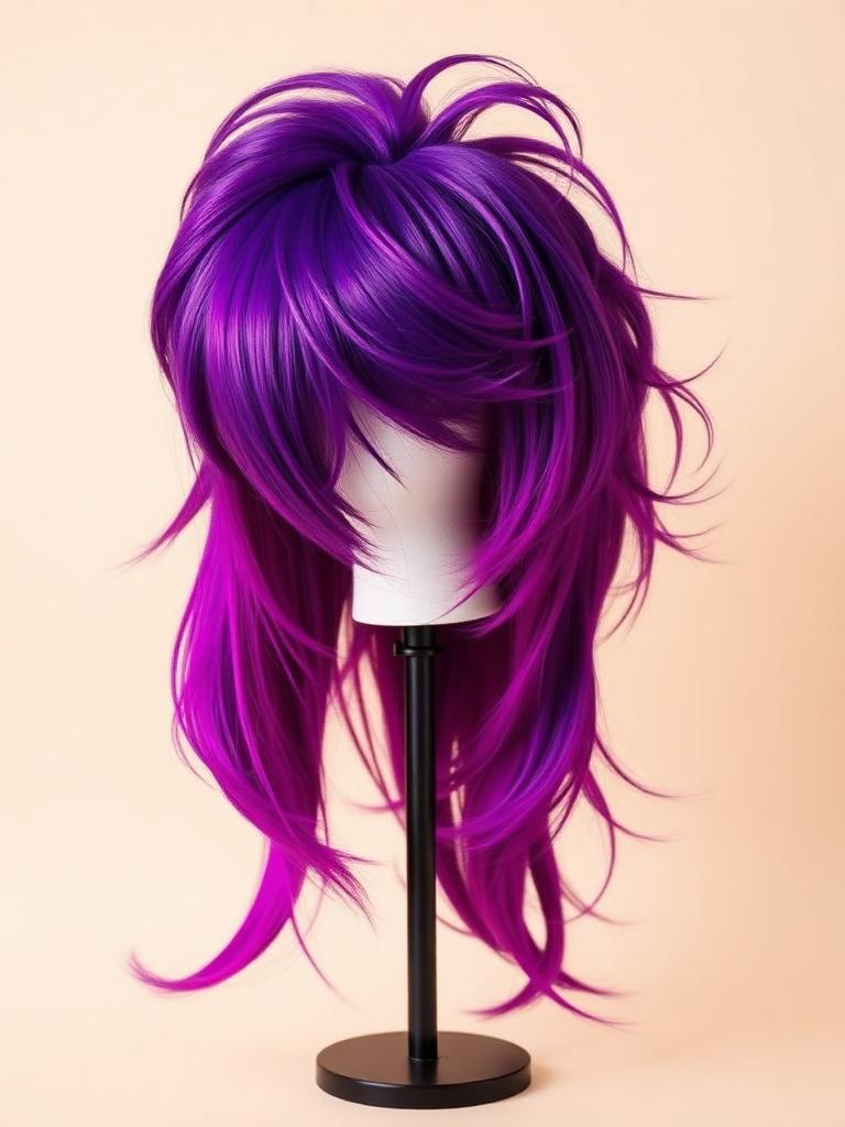 Purple violet dramatic height wig