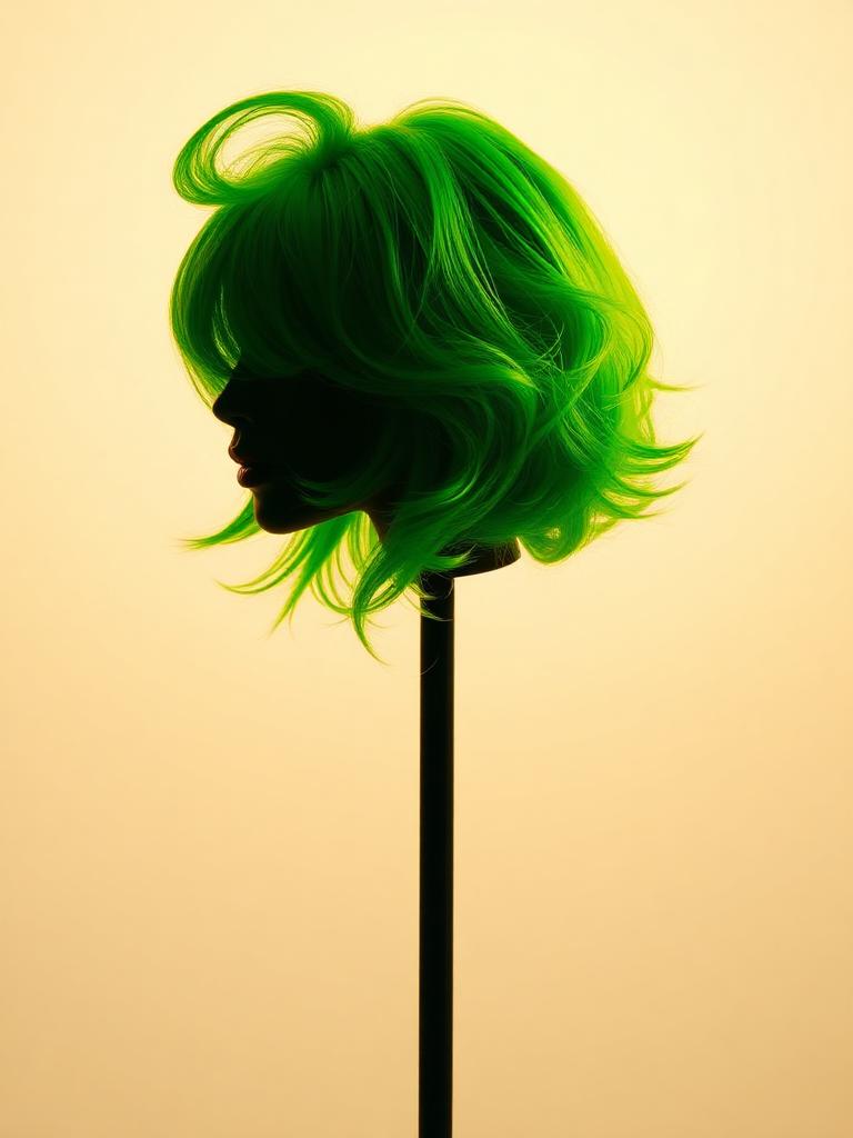 Electric green styled wig